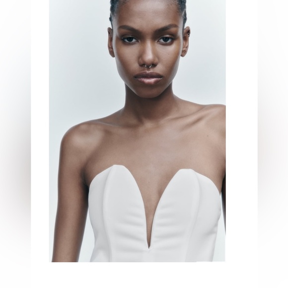 ZARA NWT SWEETHEART NECKLINE MINI DRESS ๐ค - Picture 3 of 11